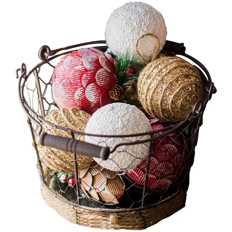 Украшения для новогодней елки декоративные подвески лоза сосна конус снежок шар