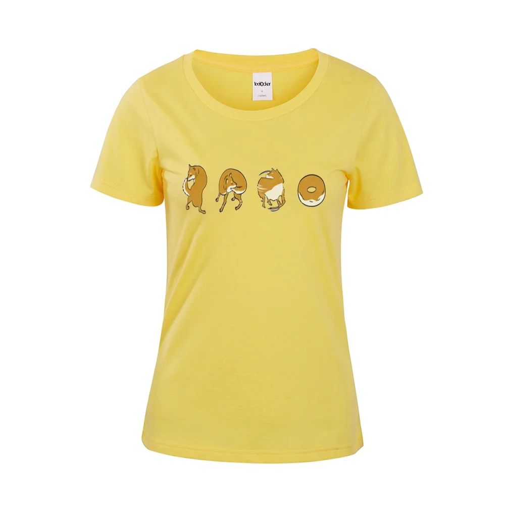 Шиба ину пончик футболка Lover собака Сиба-ину любовник женское платье хлопок топ