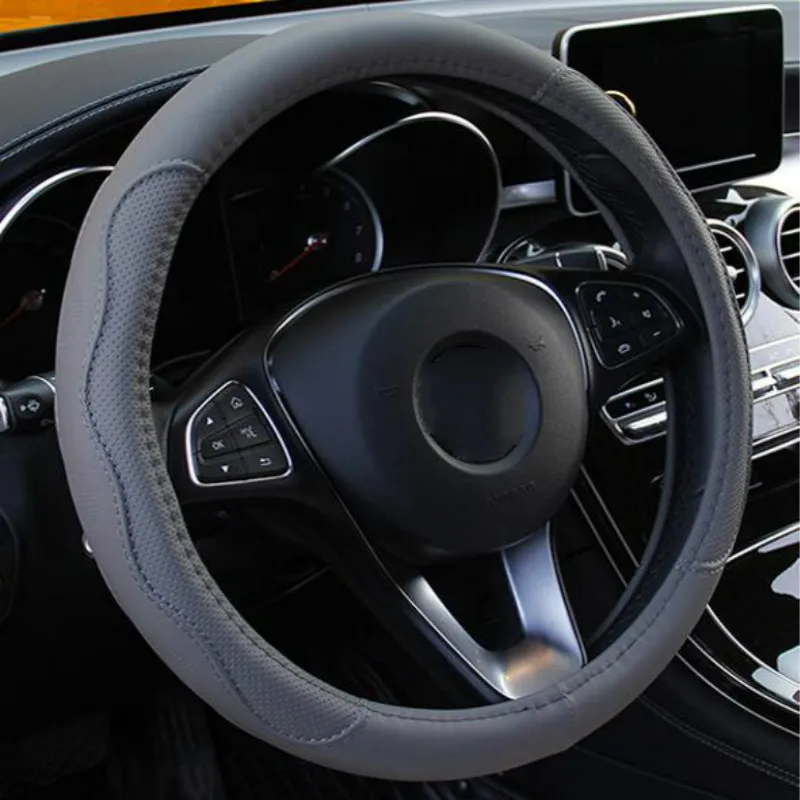 6 цветов рулевого колеса автомобиля крышки Универсальный Автомобильный Volant Кожаная оплетка на руль рулевого колеса, с нескользящей подошвой, принципиально Авто Стайлинг
