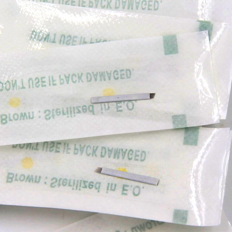 100 шт. 0 18 мм 12 14 16 U образные тату иглы для перманентного макияжа Lamina Tebori гибкие