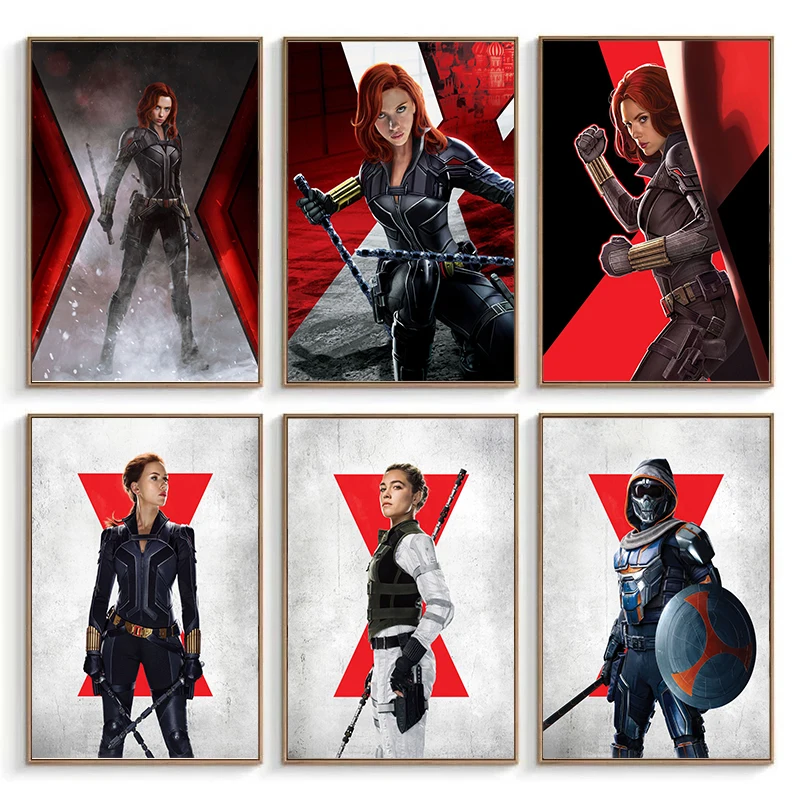 

Black Widow Movie Posters Marvel Avengers Superhero Canvas Print Painting Wall Film Art Print Photo Living Room Home Decoration