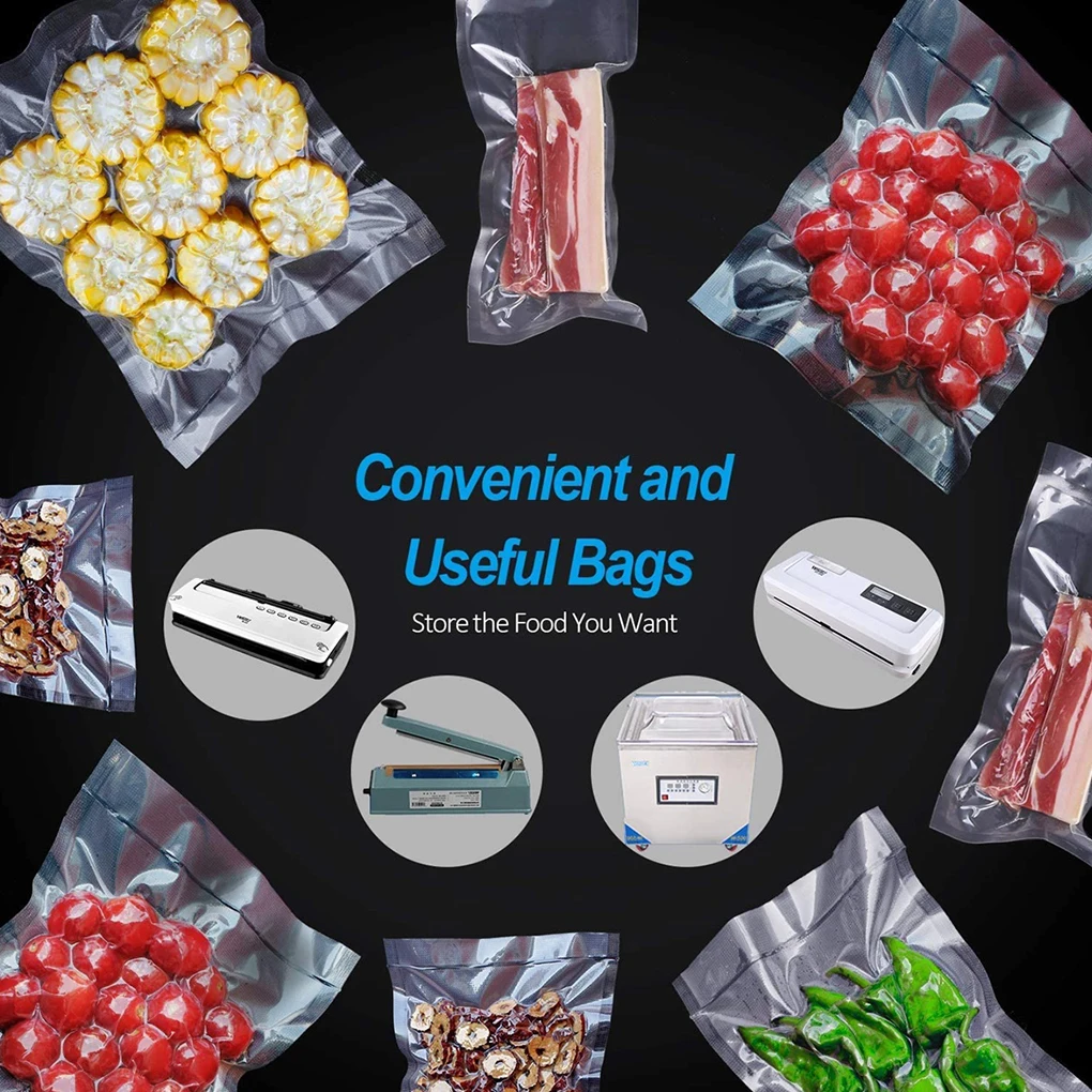 

100PCS 8"x12" Vacuum Package Bag Well Sealed Food Packaging Bag Heat-resistant Home Kitchen Food Roll Bag