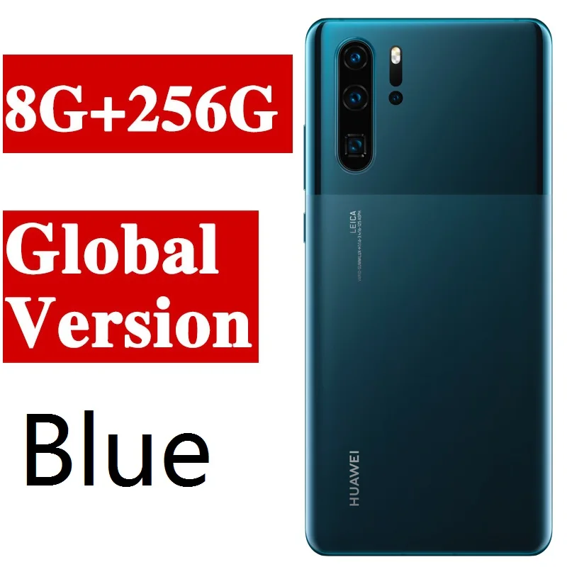 8G 256G Blue Мобильный телефон huawei P30 Pro, 8 ГБ, 256 ГБ, Восьмиядерный процессор Kirin 980, 6,47 дюйма, OLED, 40 МП, 5 камер, аккумулятор 4200 мАч, NFC, глобальная версия - Цвет: 8G 256G Blue