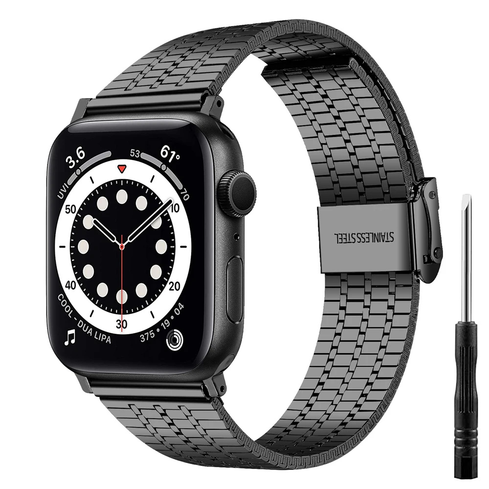 

For Apple watch band 44mm 42mm Stainless Steel Metal strap for apple watch se iwatch 6 5 4 3 40mm 38mm Adjustable Wristband