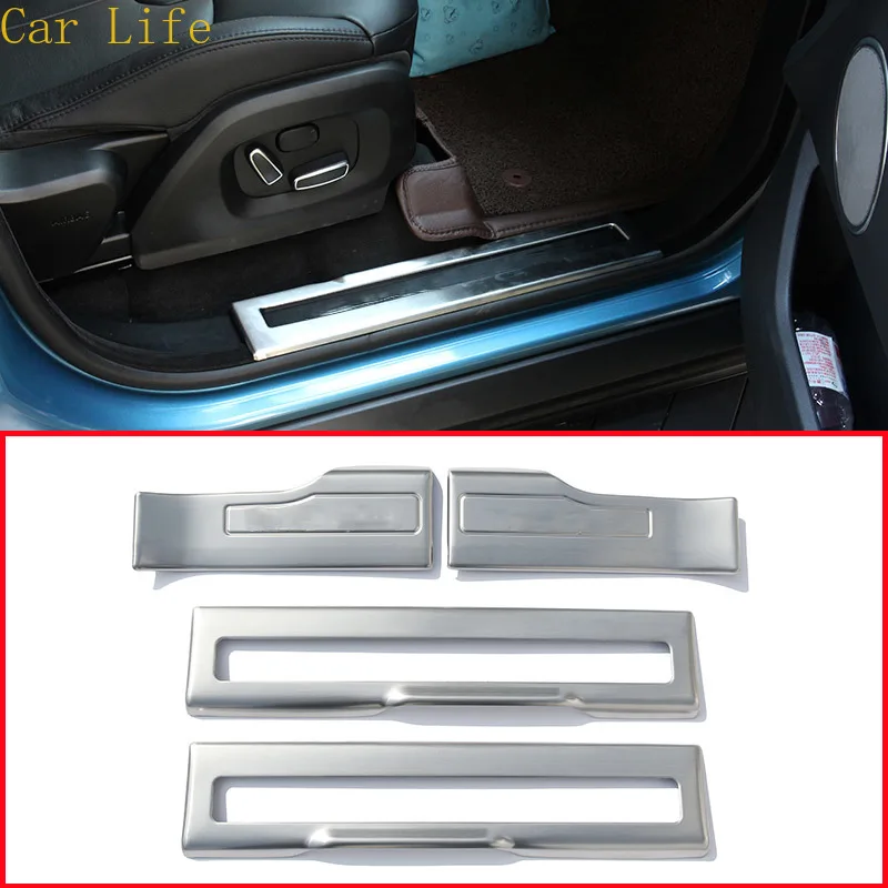 

For Land Rover Range Rover Evoque 2012-2016 Stainless Steel Inside Door Sill Scuff Plate with Lamp Car Accessories 4pcs