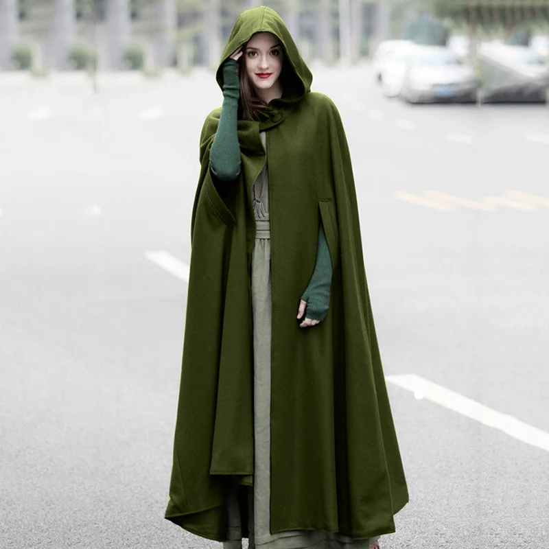 Женское пончо осенняя Повседневная накидка синий шикарный плащ для девочек бохо