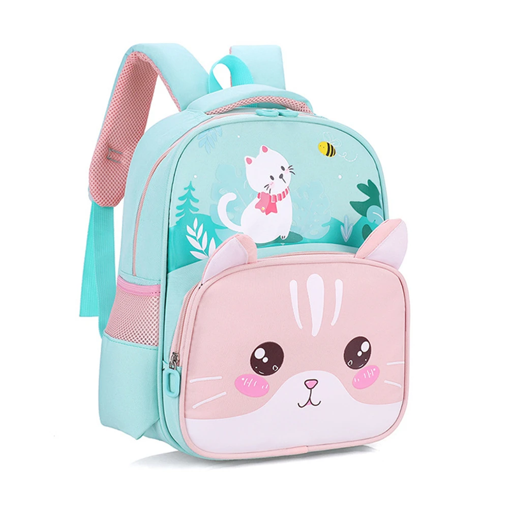 Рюкзак для мальчиков и девочек, водостойкий, с изображением мультяшных животных, кошек