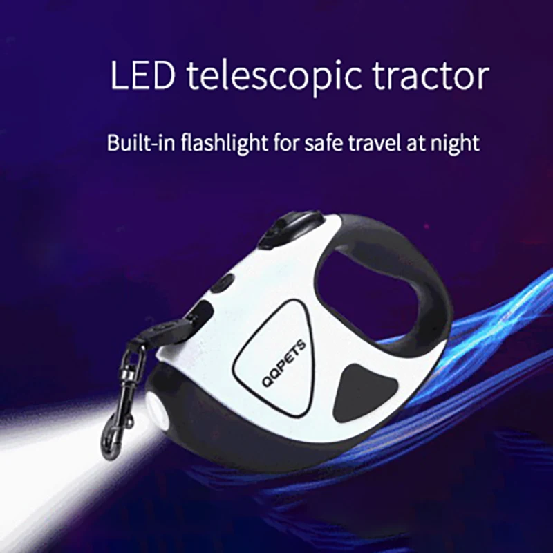 

New Pet Outdoor Traction Rope Leashes For Dog Small Supplies Automatically Retractable 3m 5m With LED Light-Up Anti-Entanglement