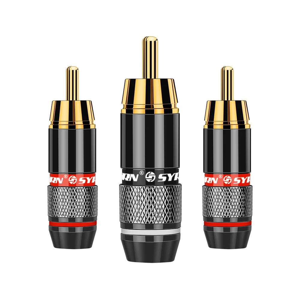 20 шт. Hi Fi RCA штекер 24 К позолоченный двойные самоблокирующиеся Разъемы в форме