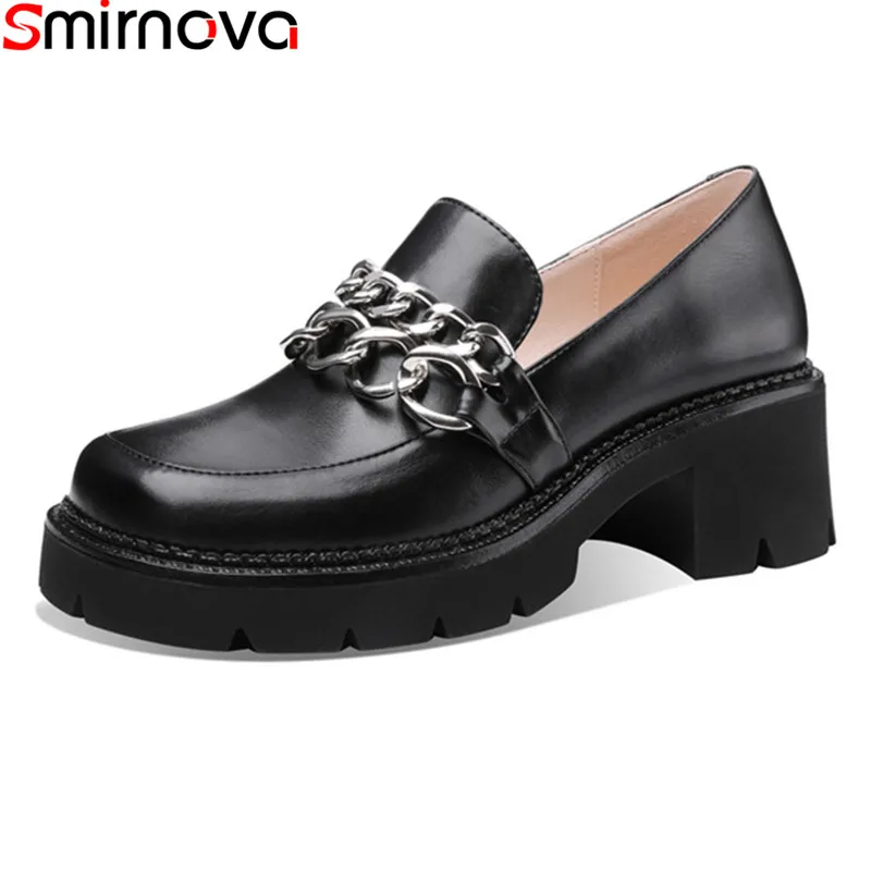 

Smirnova 2021 новые Брендовые женские туфли-лодочки из натуральной кожи, офисные классические туфли, весенне-осенняя черная повседневная обувь