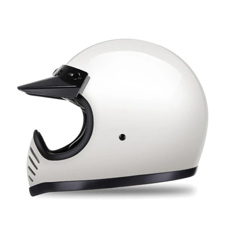 Белый AMZ мотоциклетный шлем из стекловолокна для мотокросса Casco Capacete, мотоциклетный шлем с полным лицом, мотоциклетный шлем в горошек, сертификация - Цвет: Белый