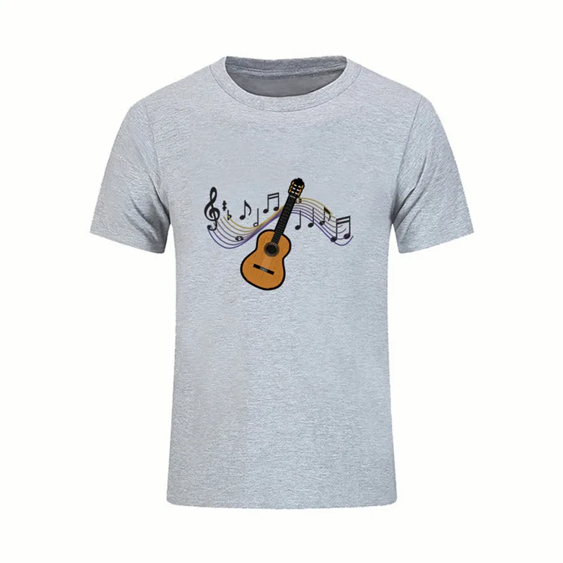 

2020 fashion Male Hip Hop Novelty Shirts Men's Brand Clothing T Shirt Acoustic Guitar t shirts Music Mens Tees Big Size Brand
