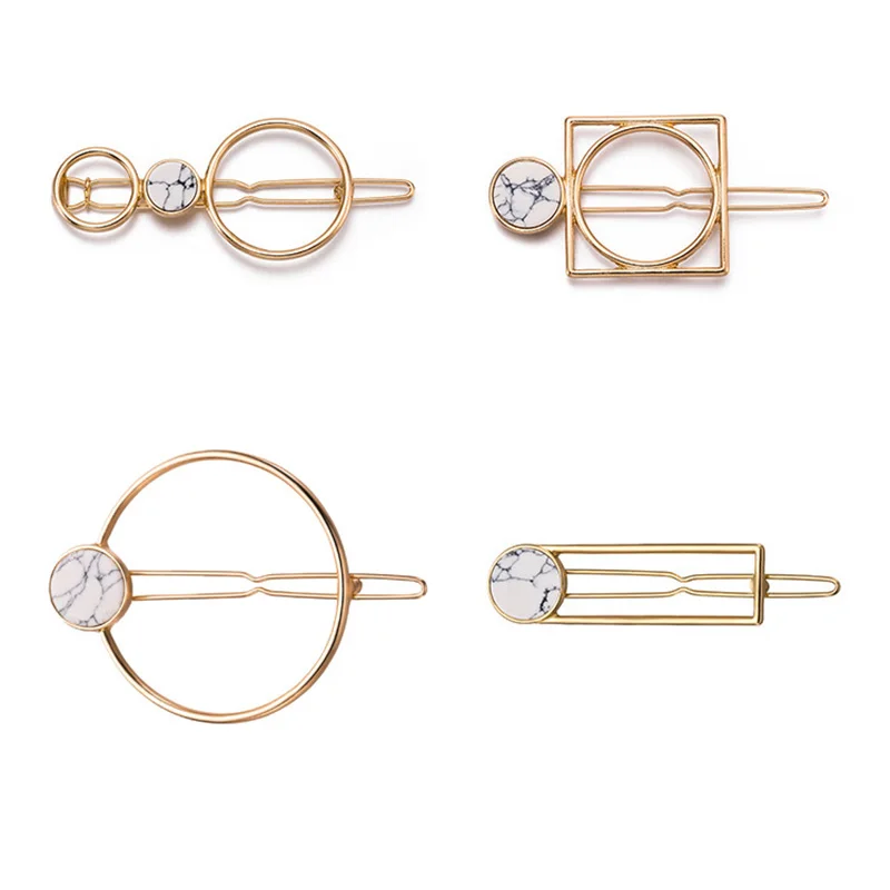 

Hot Sale Women Elegant Alloy Geometric Rectangle Hair Clips Barrettes Hairpins Female Hair Styling Accessories H006