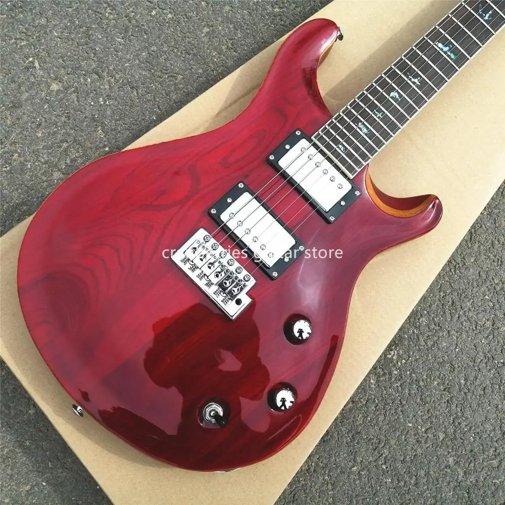 

2020 Grote 6 strings electric guitar,wine red natural wood burl top,waxwood body,rosewood fretboard,free shipping