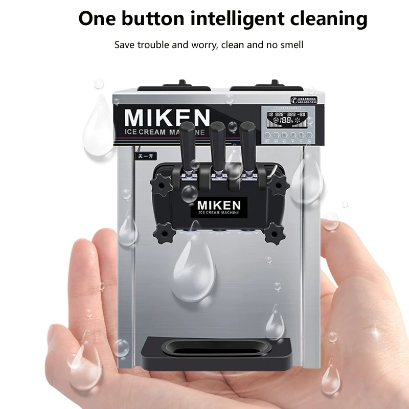 Коммерческий маленький настольный аппарат для мороженого с 3 вкусами конусная