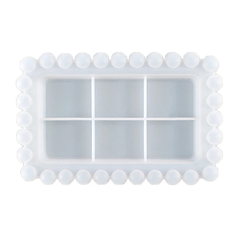 

Rectangular Beaded Fruit Storage Box Resin Mold Tray Plate Dish Silicone Mould