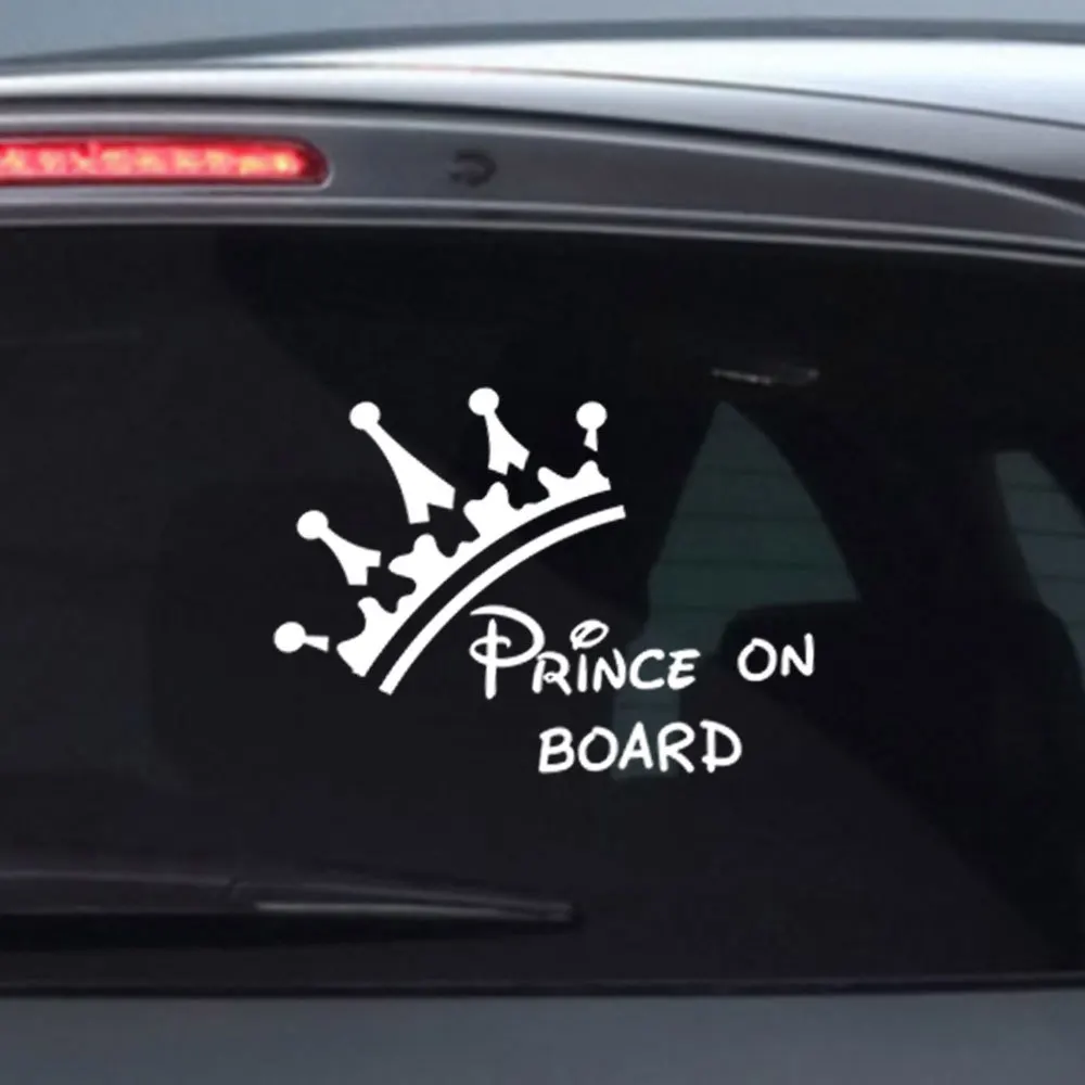 

Vinyl prince on board Car Sticker Automobile Decal decoration ANY SIZE Removable Crown Car Rear window door Sticker decor HY1764