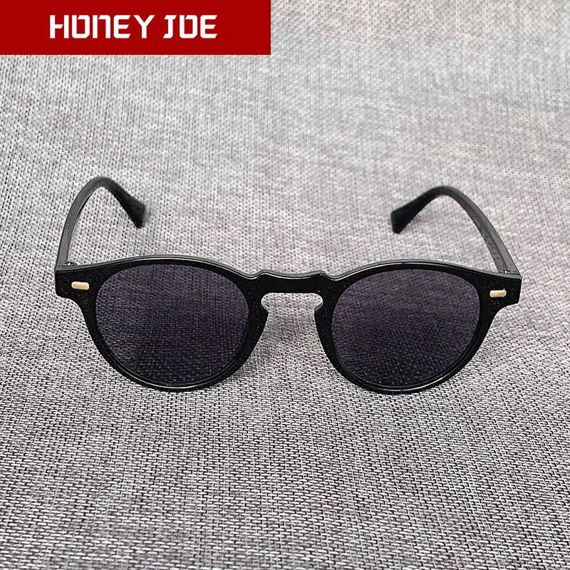 

Retro Round Sunglasses for Men Women Small Style Luxury Brand Designer Vintage Oval Black Sun Glasses Shades Eyeglasses UV400