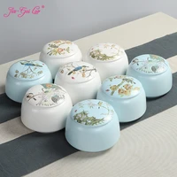 jia gui luo ceramic tea box dried fruit storage cans sealed bottle tea accessories puer tea storage box ceramic jar d097