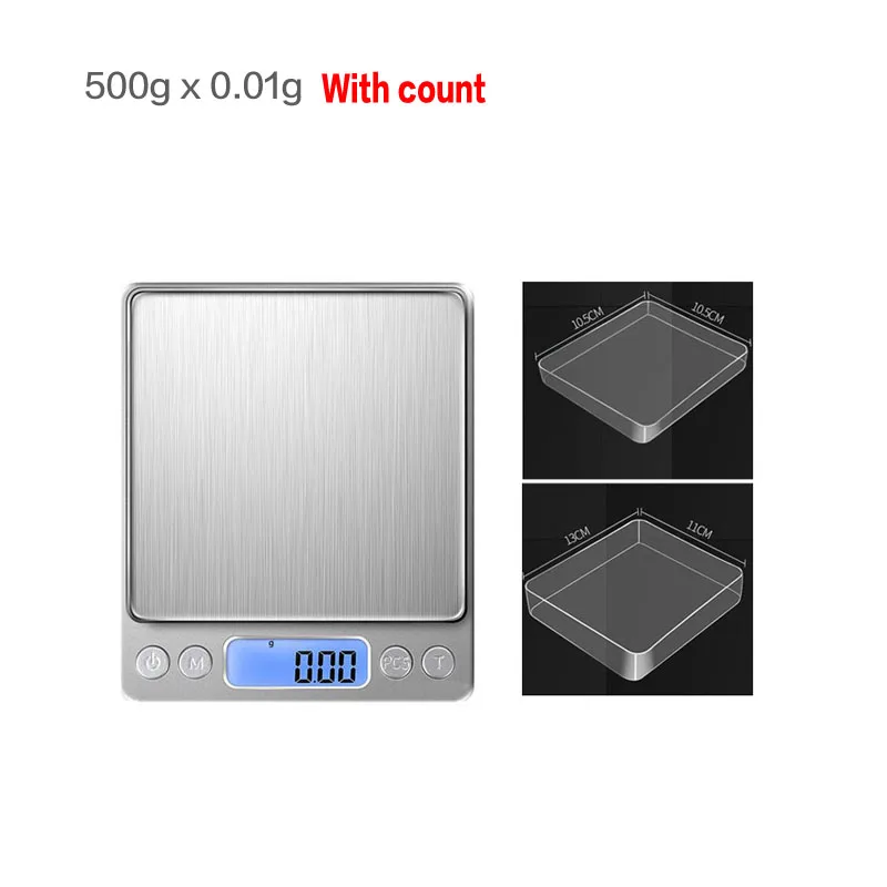 500gx0.01g Цифровые весы мини электронные весы Кофе весы с таймер обратного отсчета бытовые весы, весы 1кг 2кг 3кг 5кг 0,1 г - Цвет: 500gx0.01g