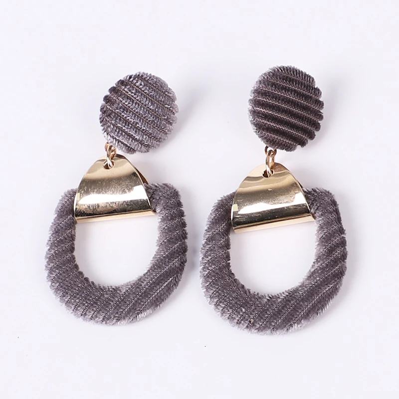 Серьги для женщин плюшевая подвеска в богемном стиле Корейская красная