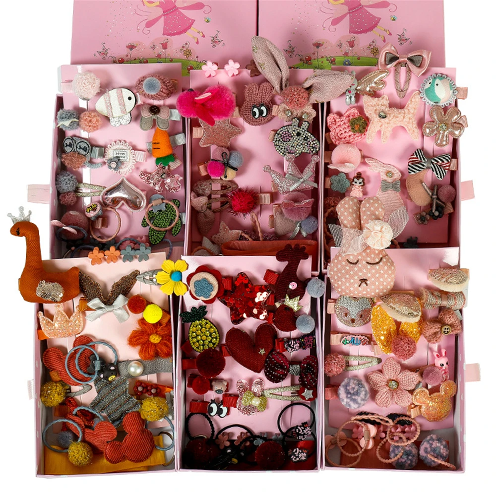 

24pc/Lot Baby Hair Clips Hair Set Hair Accessories For Girls Cartoon Baby Kids Headwear Children Hairpin Barrettes Birthday Gift