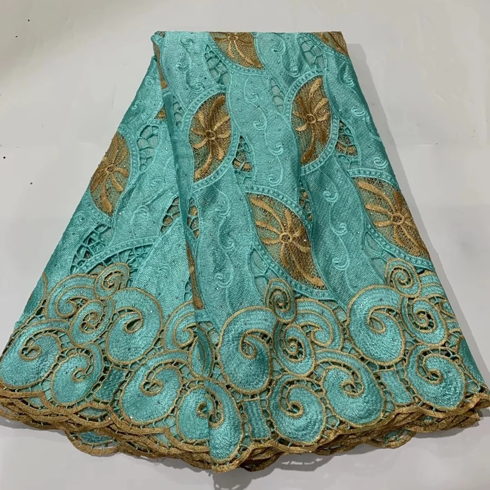 Африканская кружевная ткань золотой гипюр тяжелая 2020 высокое качество