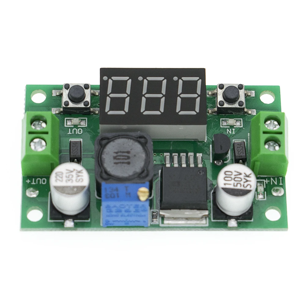 LM2596 BUCK 3A DC-DC Регулируемый понижающий модуль питания+ красный светодиодный вольтметр LM2596S-ADJ 4-40 В до 3,3 В/5 В/9 В/12 В/24 В