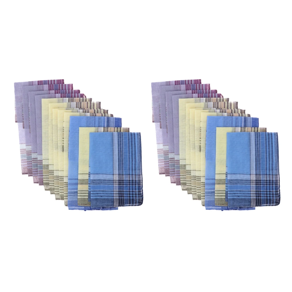 24 шт/уп мужские клетчатые хлопковые носовые платки Классические карманные