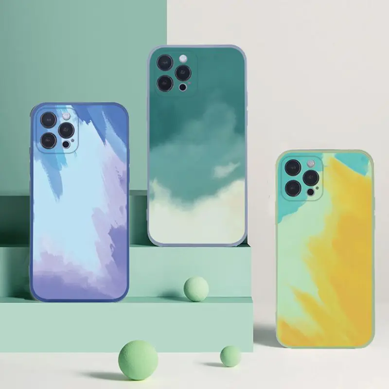 

Colourful Luxury Liquid Silicone Phone Case Cover For Apple iPhone 11 12 13 Pro Max Mini XS XR X 8P Shockproof Soft Phone Shell