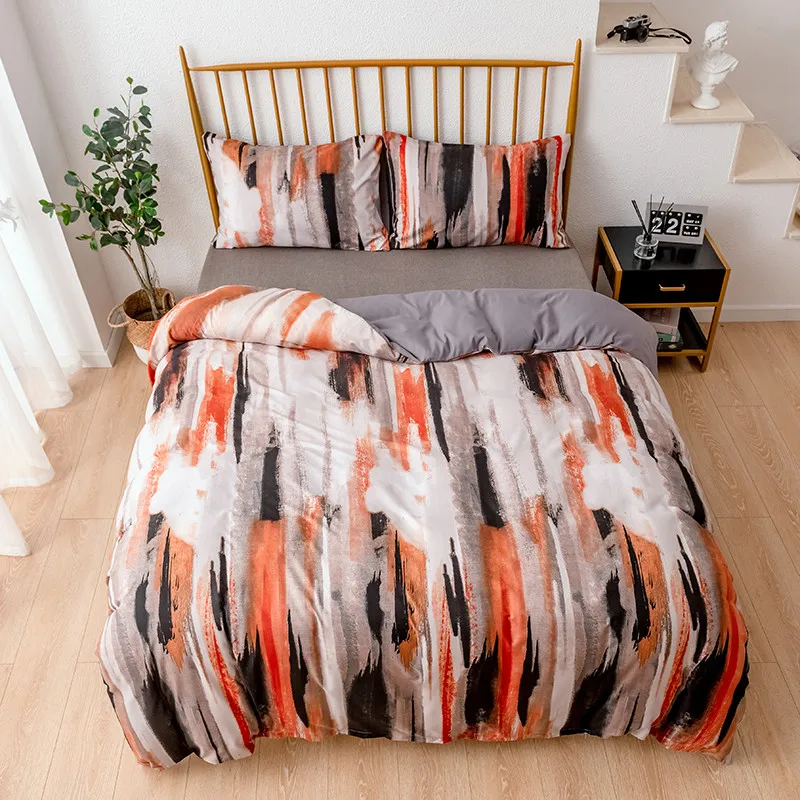 

Комплект постельного белья из 3 предметов, с рисунком граффити, пододеяльник с наволочкой, одеяло, двуспальный комплект постельного белья д...