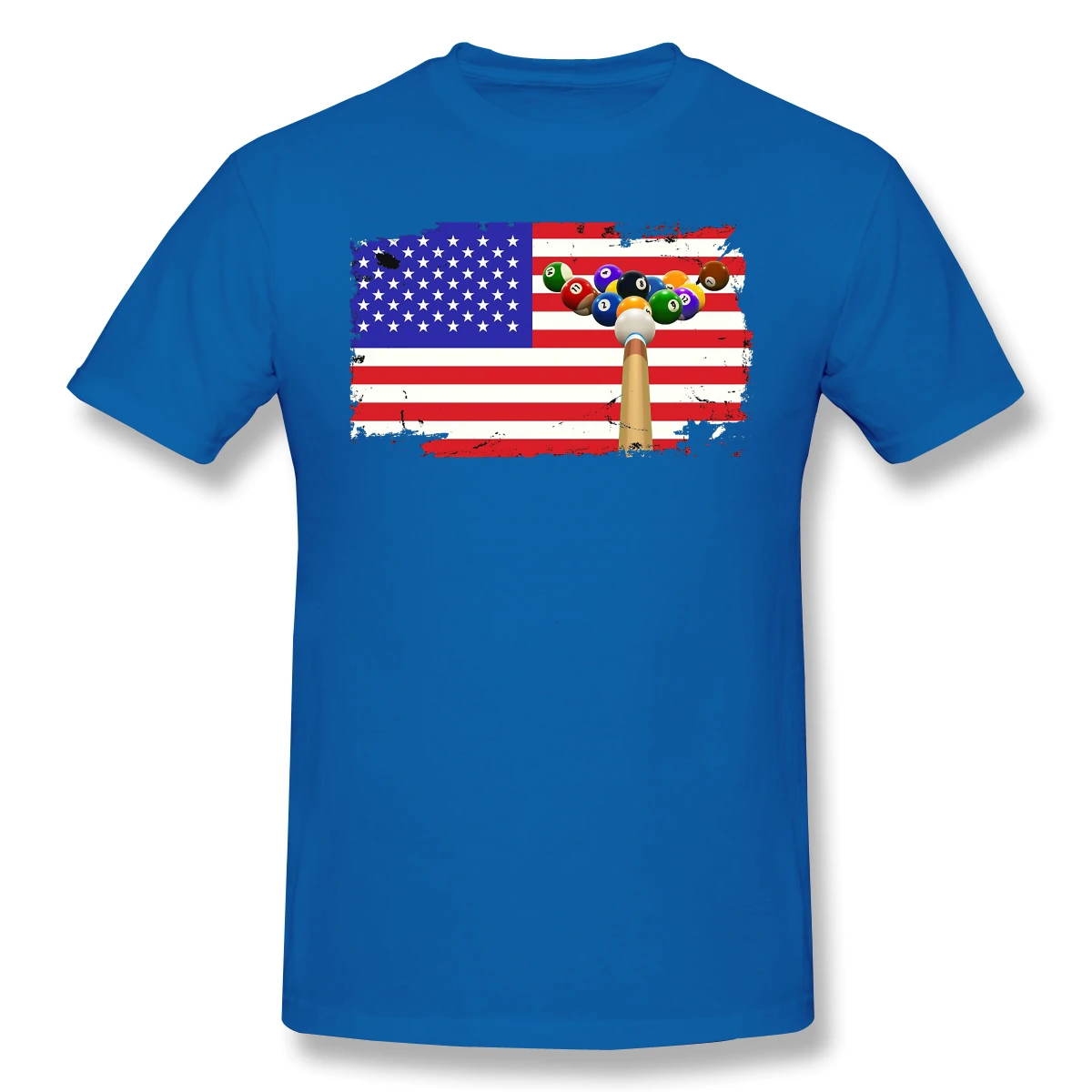 

Men Clothing Billiard T-Shirt USA Flag Fashion Short Sleeve