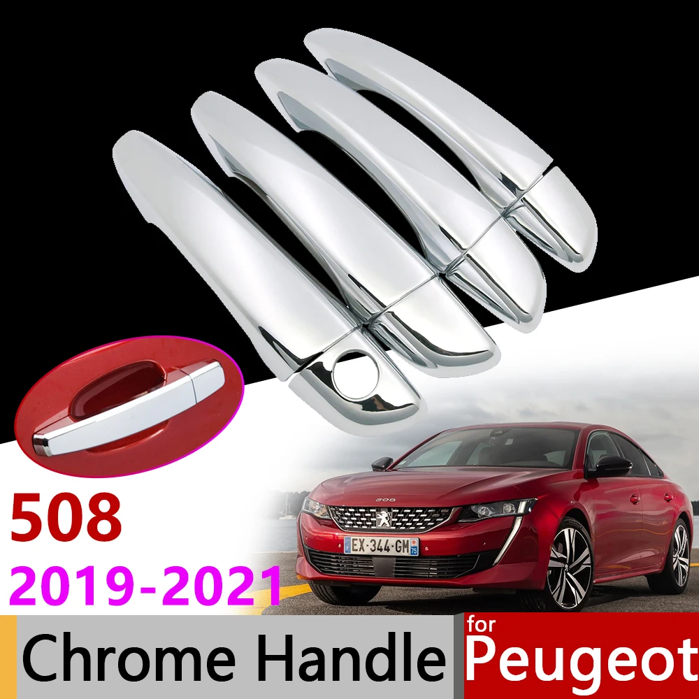 Аксессуары для автомобиля хромированная крышка ручки двери Peugeot 508 II SW 2019 ~ 2021 2020