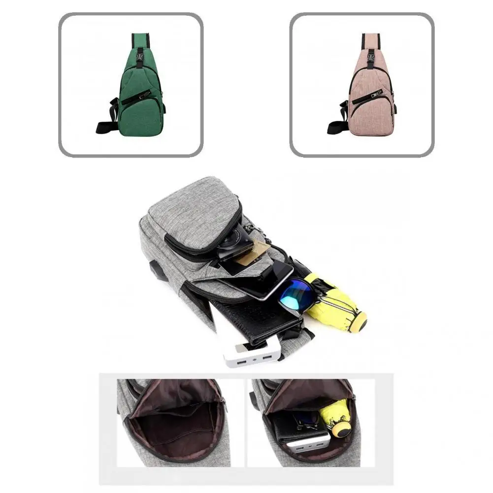 

Portable Dual-use Chest Backpack with USB Charging Interface for Female