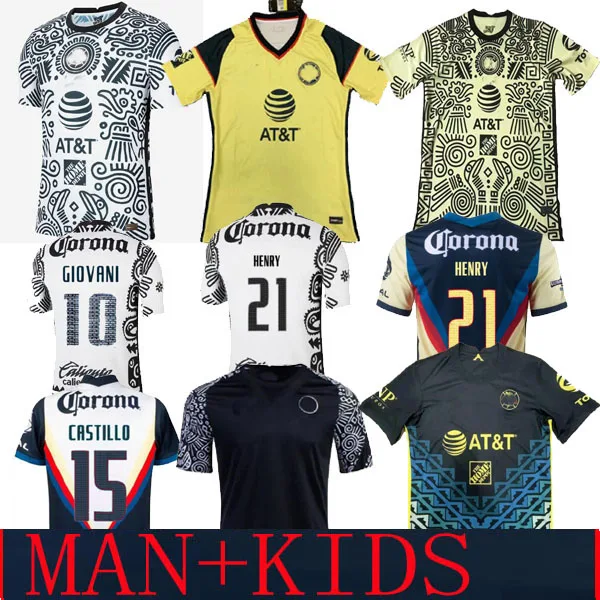 

Liga MX Club America 20 21 22 Club Soccer Jersey R.MARTÃNEZ GIOVANI F.VINAS CASTILLO HENRY football man and women kids KIT shirt