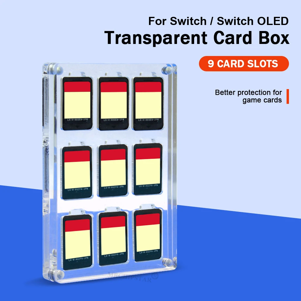 

For NS Switch Oled Game Card Case Acrylic Transparent Magnetic Hard Cover Shell Cards Slot Box Stand For Nintendo Switch Access