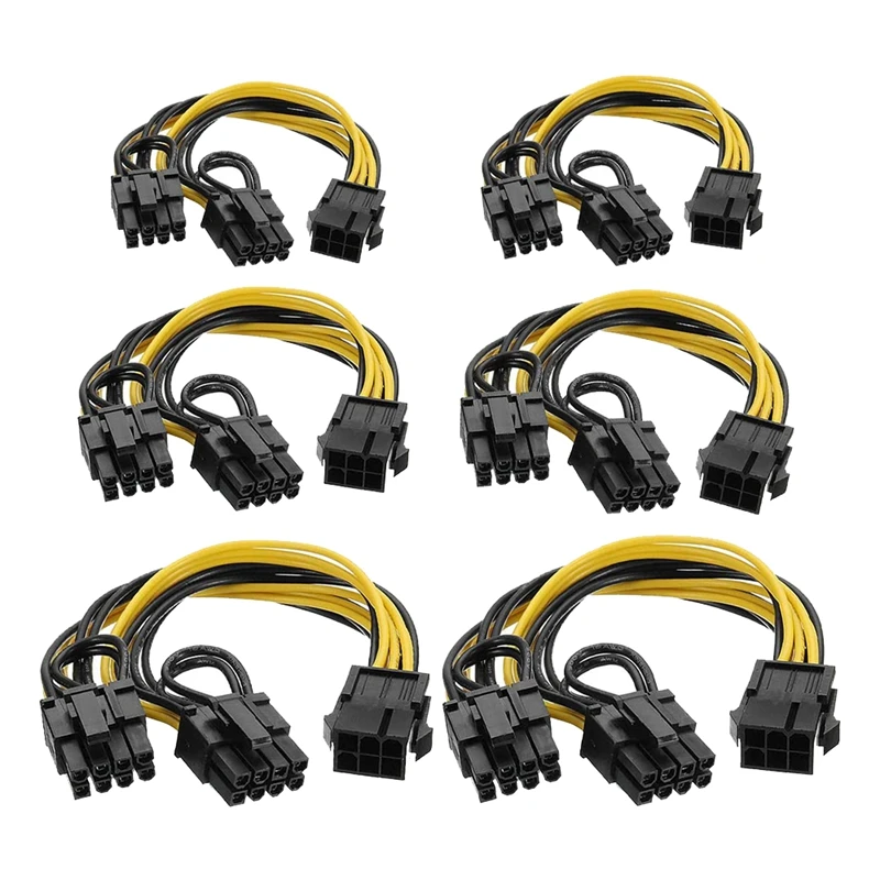 

6 Pin to Dual PCIe 8 Pin Graphics Card PCI Express Power Adapter GPU VGA Extension Cable Mining Video Card Power Cable