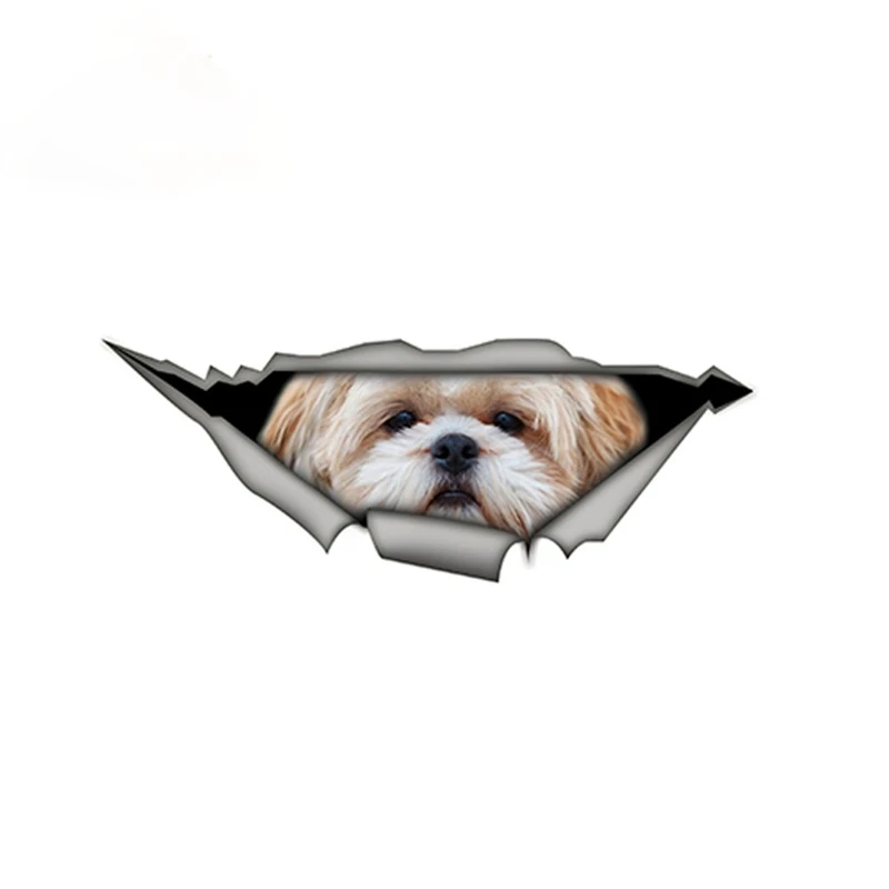 

Funny Shih Tzu 3D Car Sticker Funny Pet Dog Decal Creative Modified Stickers Waterproof Car Styling Fine Decal Decor PVC15x6cm
