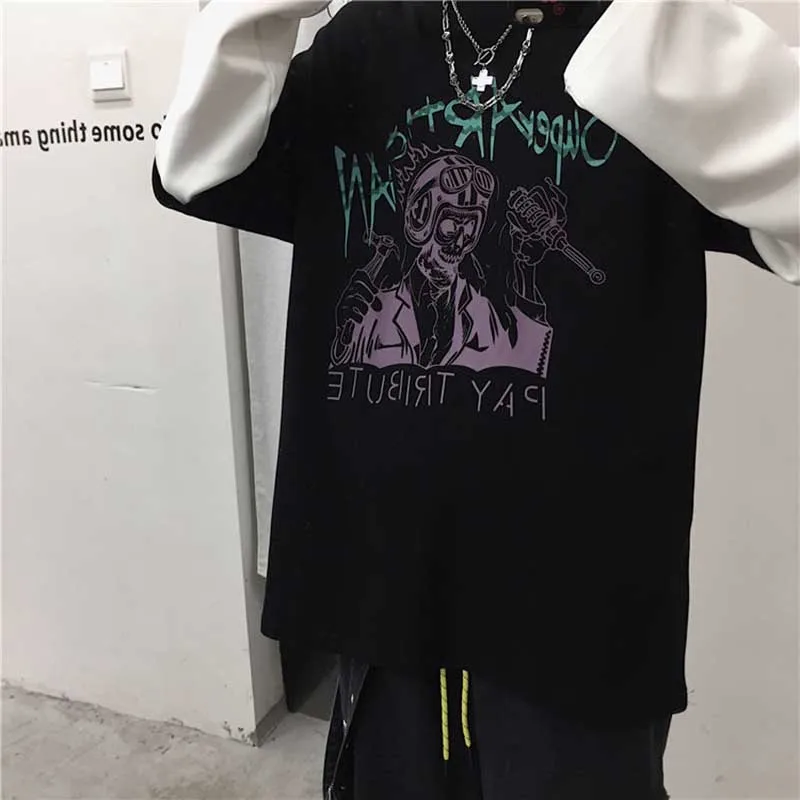 Футболка NiceMix в стиле Харадзюку для мужчин и женщин уличная одежда Свободный Топ