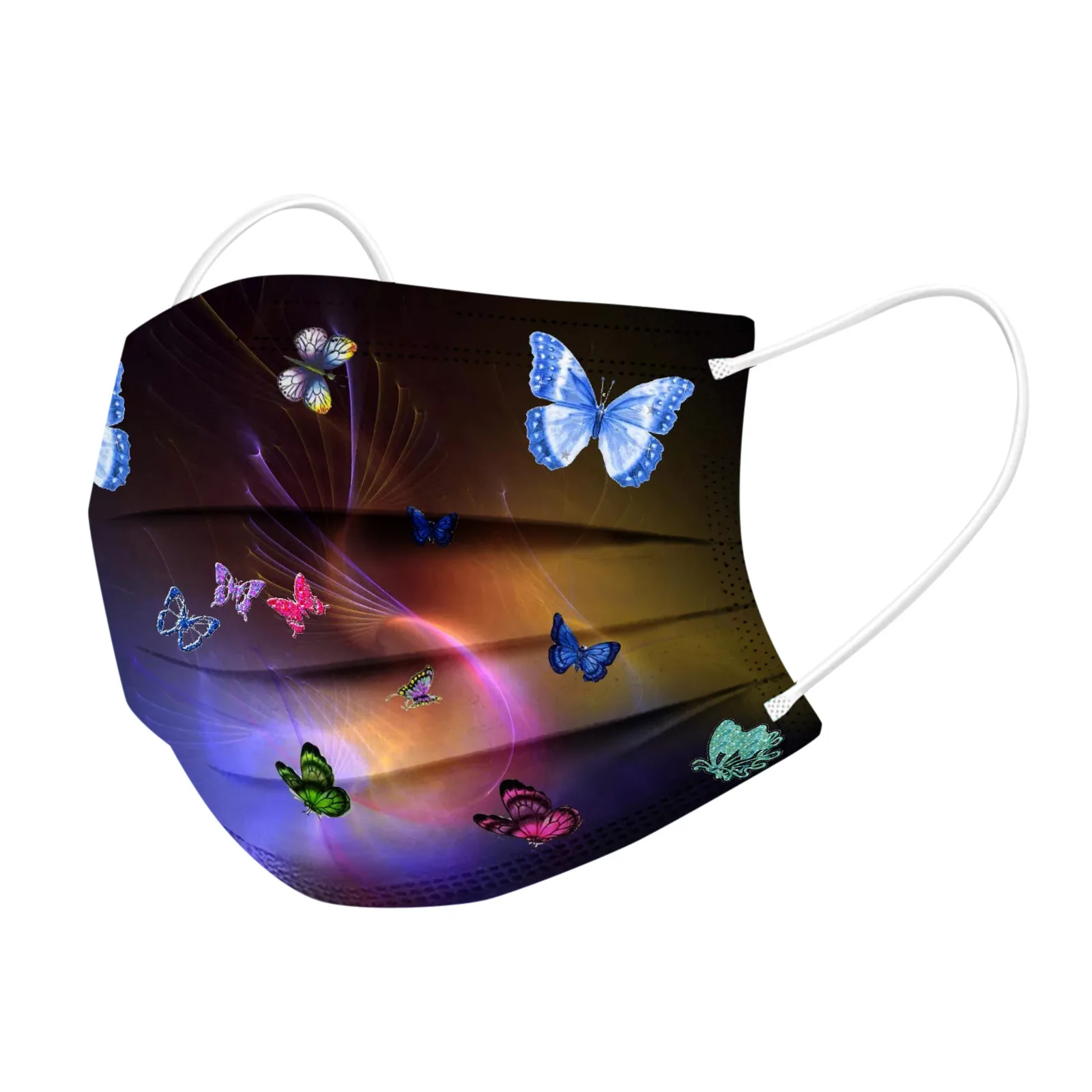 10pcs Adult Butterfly Printed Masks Mouth-muffle Disposable Flower Pattern Face mask 3 Layer Ply Meltblown Cloth Filter Facemask | Красота и
