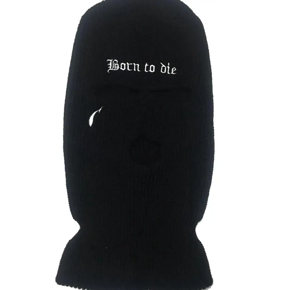 Лыжная вязаная шапка с вышитыми надписями для мотоцикла и велосипеда теплая