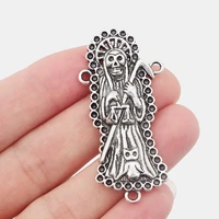 5pcs tibetan silver grim reaper charms skeleton skull pendant for bracelet necklace jewelry connector material