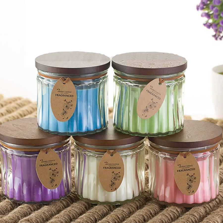 Стеклянный ужин романтическая свечка подарок красочный контейнер для воска