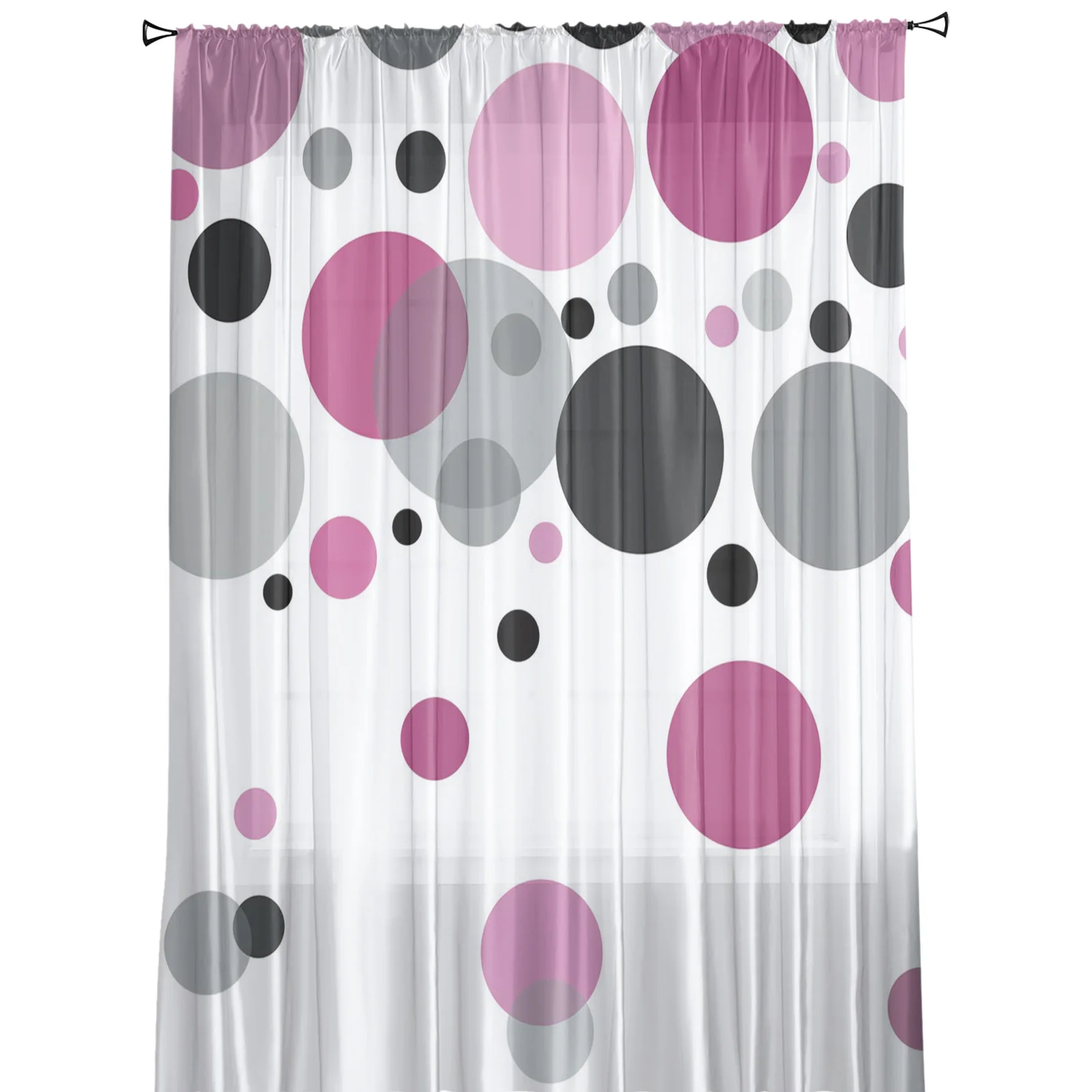 Волнистые круглые тюлевые занавески для гостиной спальни Декор шифоновая