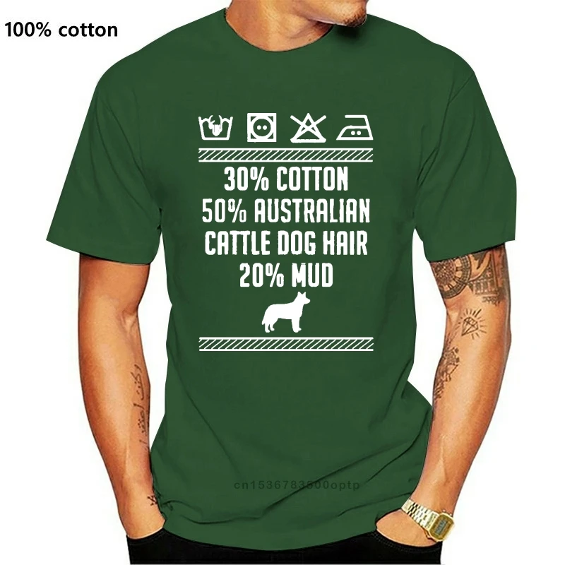 

New Australian Cattle Dog Hair Washing Label T-Shirt St Patric