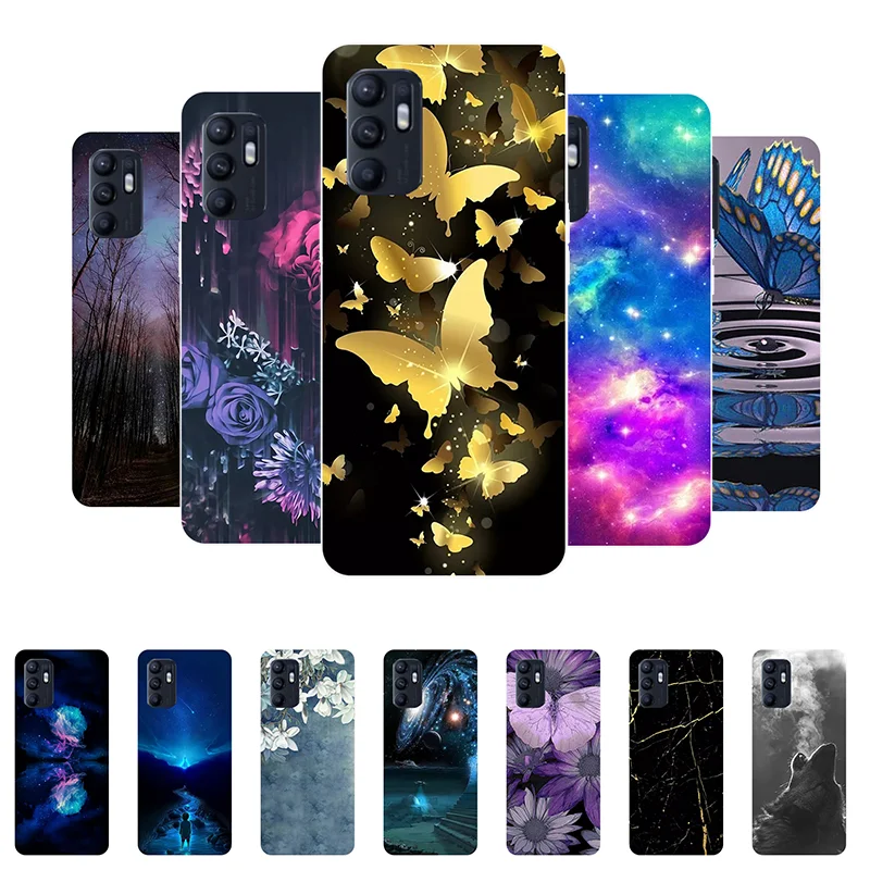 

Case For OPPO Reno 6 4G Case Butterfly Soft Silicone Back Cover For OPPO Reno 6 CPH2235 Phone Covers For OPPO Reno6 6.4" etui