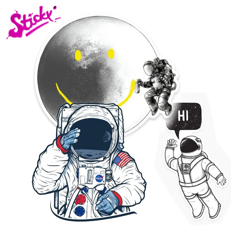 

STICKY Space Astronaut Planets Anime Car Sticker Decal Decor Waterproof PVC Stickers Toys Laptop Luggage Notebook Decorate