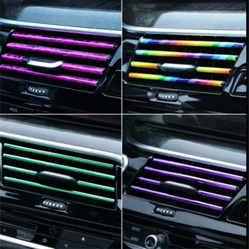 10pcs/bag Car-styling Chrome Styling Moulding Car Air Vent Trim Strip Conditioner Outlet Grille Decoration U Shape | Автомобили и