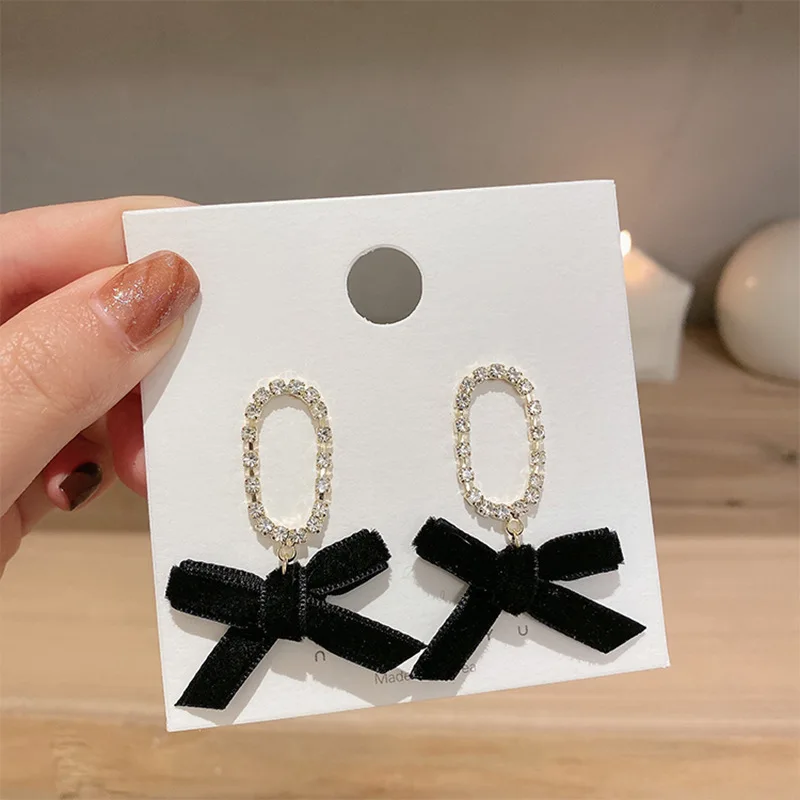 

Korean New Personality Earrings Lace Bows Tassels Elegant Fashion For Women Earrings