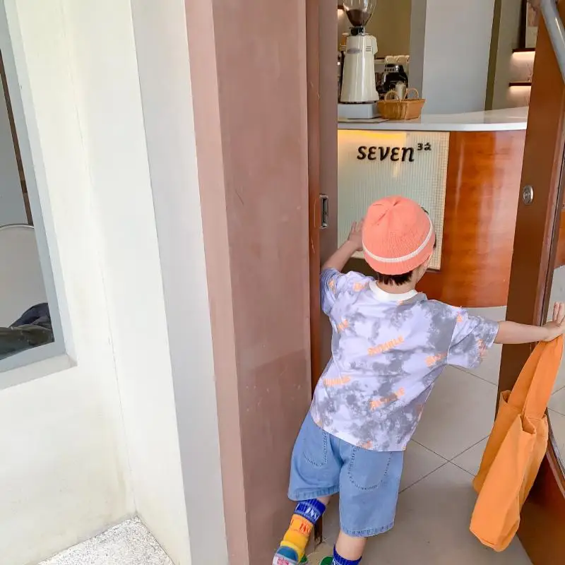 

2021 Summer Baby Boys Clothing Children Summer T-Shirts with Print Boys Tees Kids Clothes Girls Short Sleeve Tops for 1-8 Years
